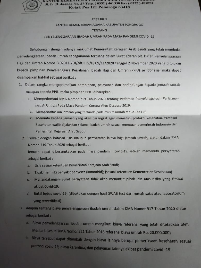 Ibadah Umrah Dibuka Lagi, Ini Syarat dan Ketentuannya
