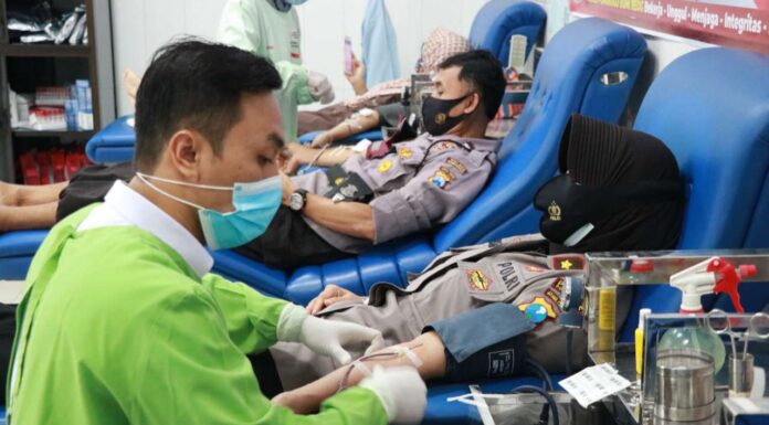 Sambut Hari Bhayangkara Ke-75, Polres Ponorogo Gelar Donor Darah Polres Ponorogo