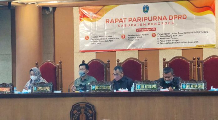 Rapat Paripurna DPRD Ponorogo, Bahas Tiga Agenda ponorogo